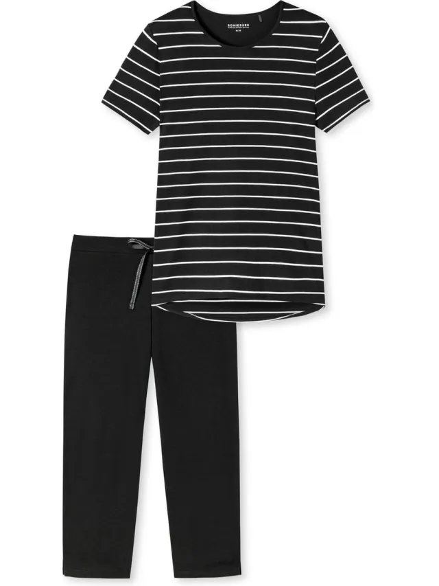 Schiesser Maat M Dames Pyjamaset Zwart