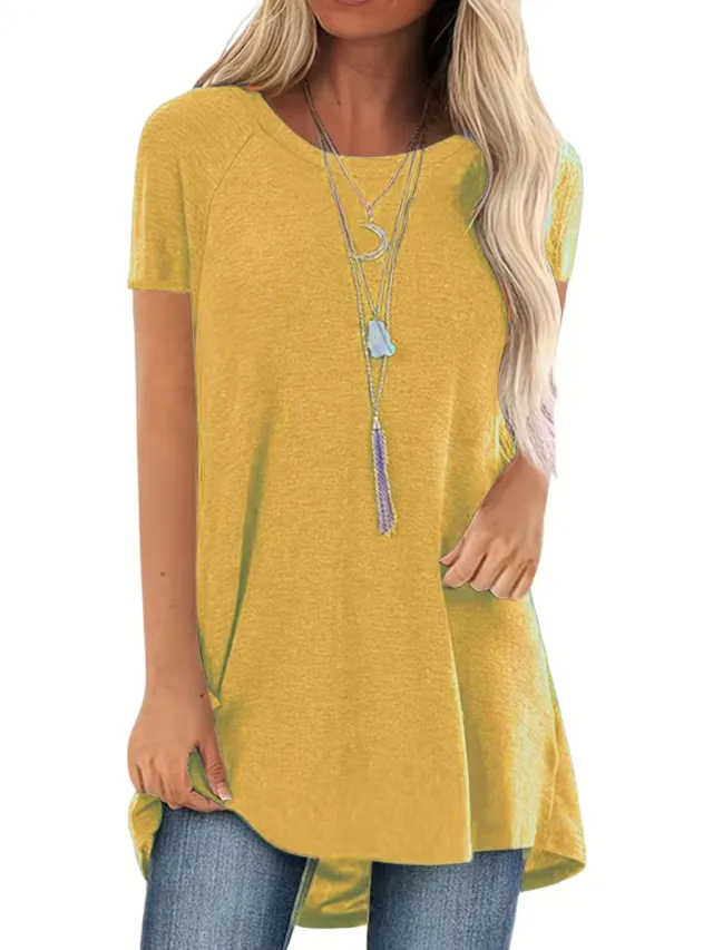 Currero Topje Dames - Top Kleding - Shirt - Blouse - Kort - Volwassen - Geel