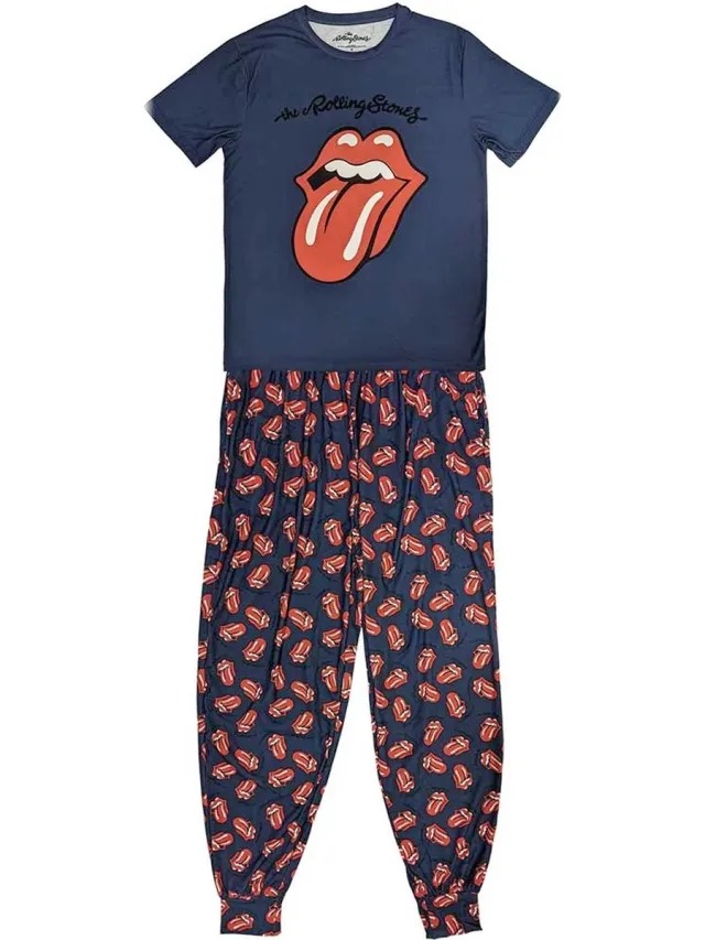 Rolling Stones The Rolling Stones - Classic Tongue Pyjama - XL - Blauw