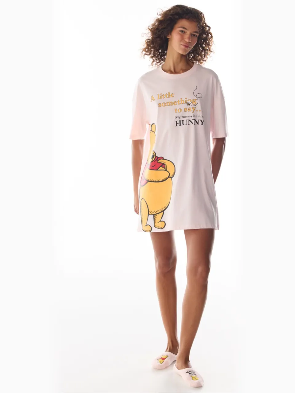 Penti Kort nachthemd met korte mouwen en Winnie The Pooh-berenprint blush, foto 2