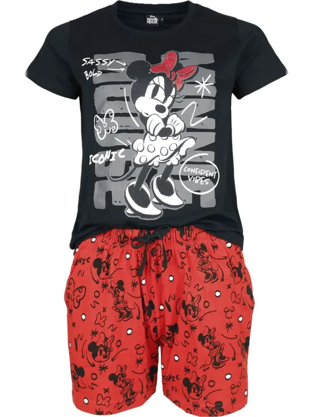 Mickey Mouse Mickey & Minnie Mouse Minnie Mouse Pyjama meerkleurig Katoen multicolor