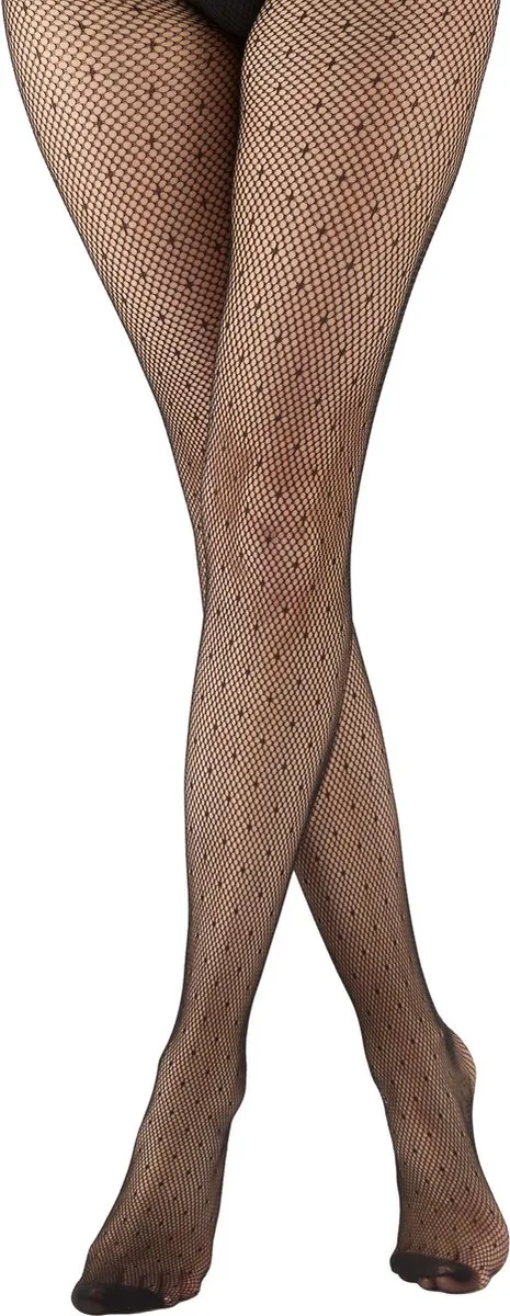 Pretty Polly Panty - Spot Net - One Size - 36/42 - Zwart