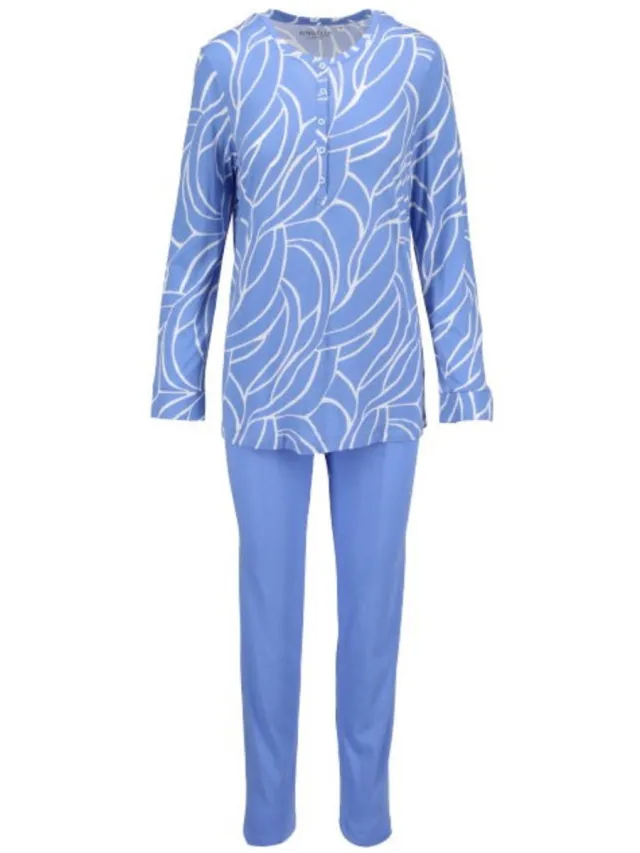 Ringella Katoenen dames pyjama sterrenblauw Ringella - Blauw - Maat - 38