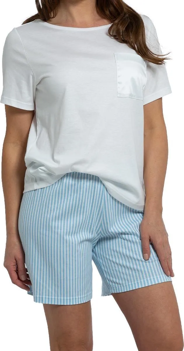 Mey Dames pyjama Night2Day wit / dream blue