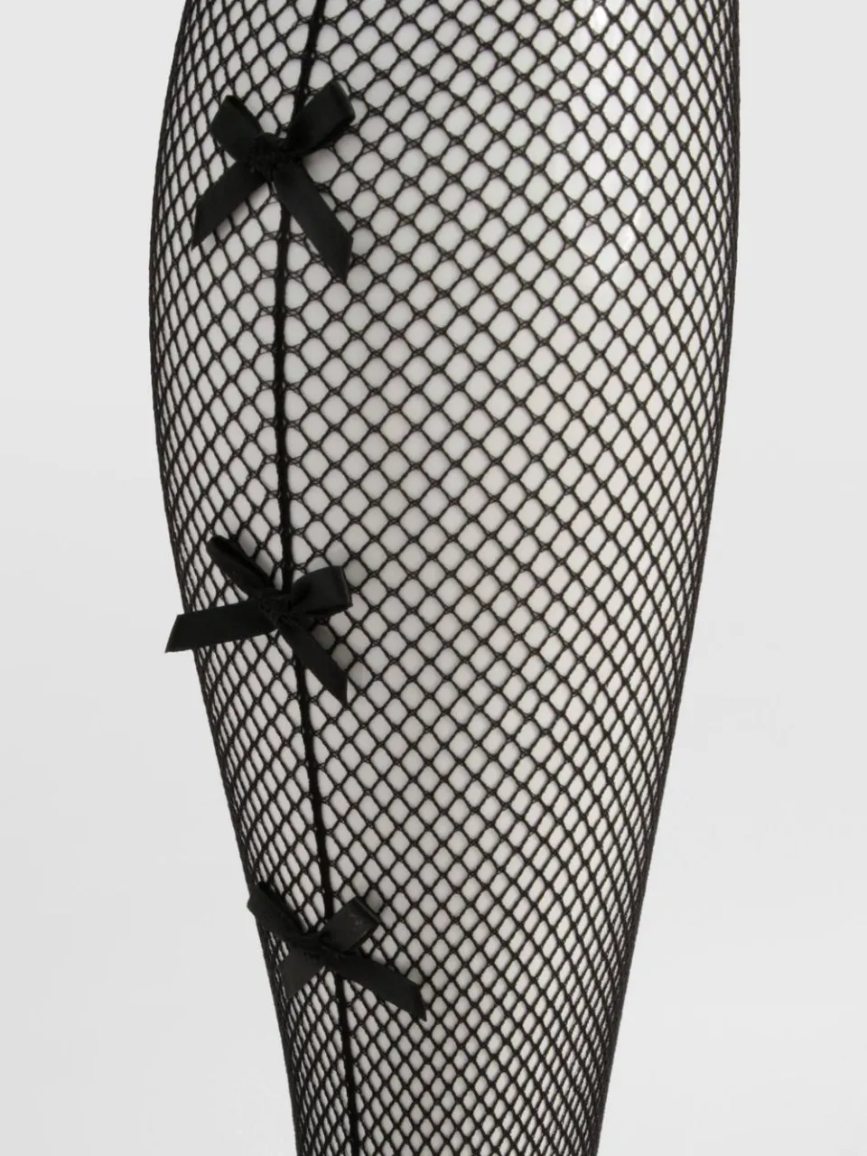 boohoo Dames Visnetpanty's met strikdetail op de naad zwart, foto 3