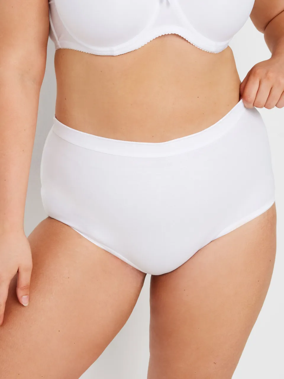Yours 5 Pack Tailleslips Van Katoenmix Met Stretch In Wit-44 White