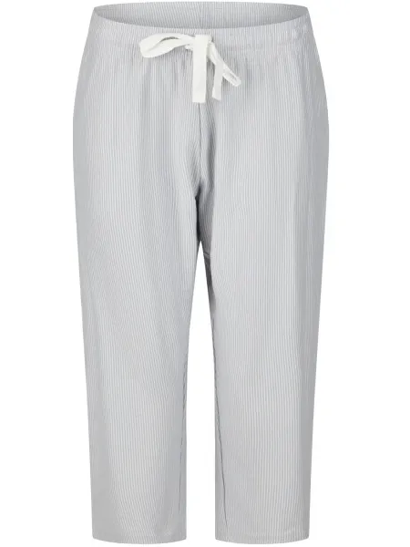 By Louise Dames capri pyjama driekwart wit/blauw gestreept, foto 2