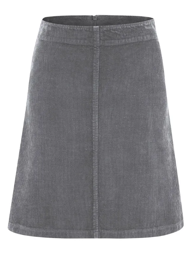 HempAge dames vegan Rok A-Lijn Corduroy Steengrijs grijs, foto 2