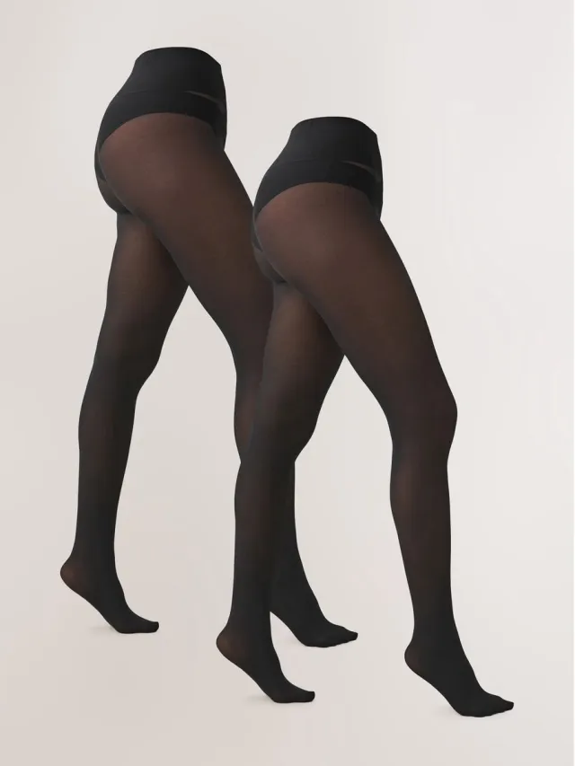 Next Dames - Ultimate Comfort Opaque Set met twee opaque 60D panty's - Zwart Black