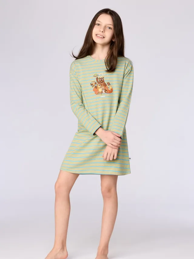 Woody Slaapkleedje blauw-groene streep