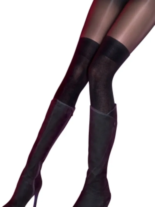 Pretty Polly Panty - Secret Socks - Laars - Laars Panty - Over de Knie Panty - Over the Knee - 20 Den. - 40 Den. - 34/40 - Zwart