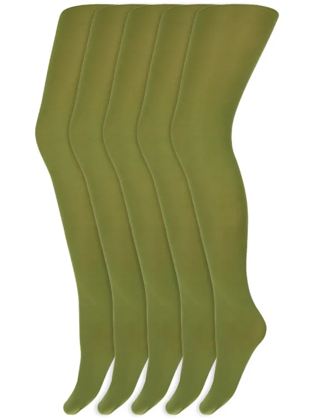 Marianne Gekleurde Panty’S | Micro | 60 Denier | Merk: Marianne | Maat: S T/M Xxl | Kleur: Kiwi Groen | 5 Paar