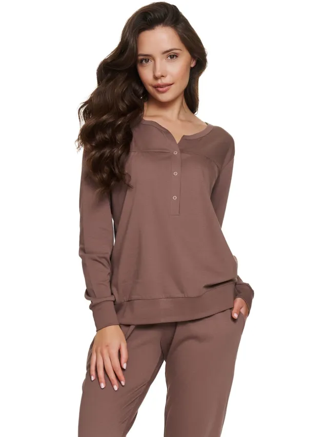 Doctor Nap Katoenen Pyjama Dames Mocca PM.4349 38 / Bruin