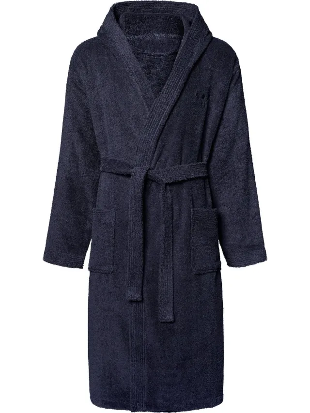 Chiemsee unisex badjas met capuchon 100% katoen - XXL donkerblauw