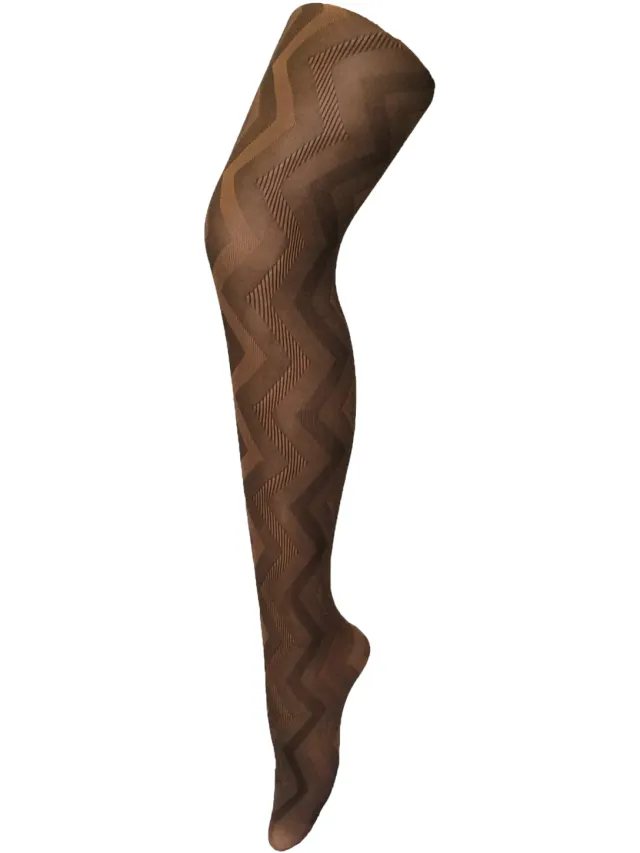 Sock Snob Dames80 denier ondoorzichtig patroon panty's - Weven Bruin
