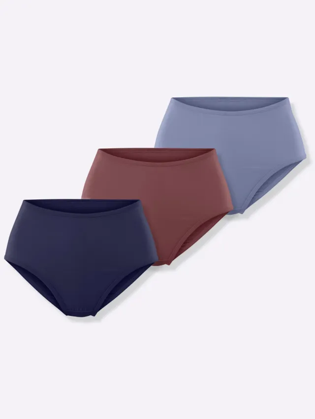 tailleslip in marine, bordeaux en blauw, foto 2