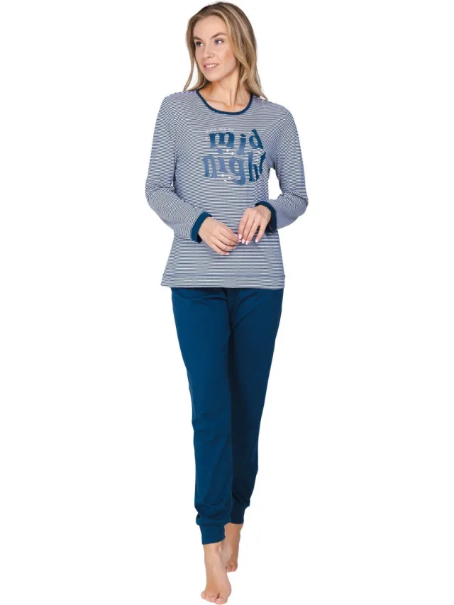 Rebelle pyjama donkerblauw/wit