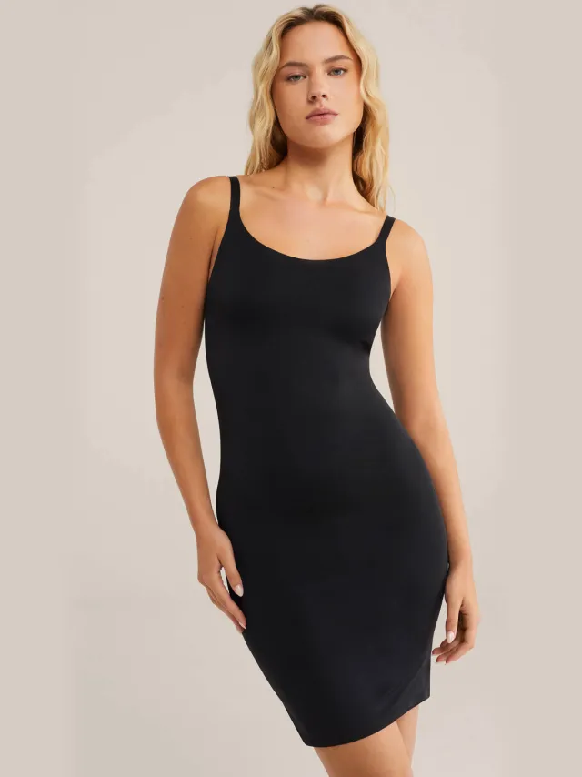 WE Fashion corrigerende jurk zwart Black Uni