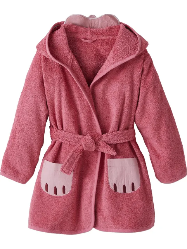 vertbaudet Badjas - kind - kat - katoen roze