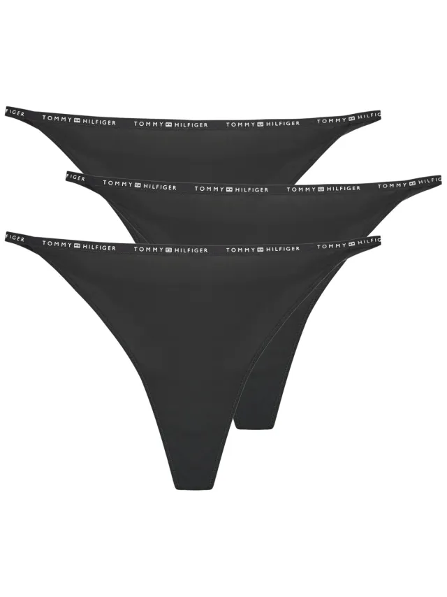 Tommy Hilfiger Strings Tommy Hilfiger 3 PACK MULTI SHAPE BOTTOM Zwart