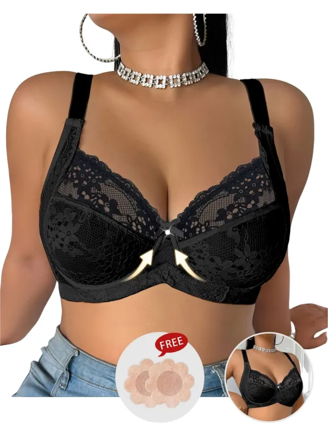 Currero BH Zonder Beugel - Strapless - Zonder Bandjes - Met Voorsluiting - Push-up Bh's - Comfort Beha - Comfortabel - Grote Sluiting - Zwart - Cupmaat