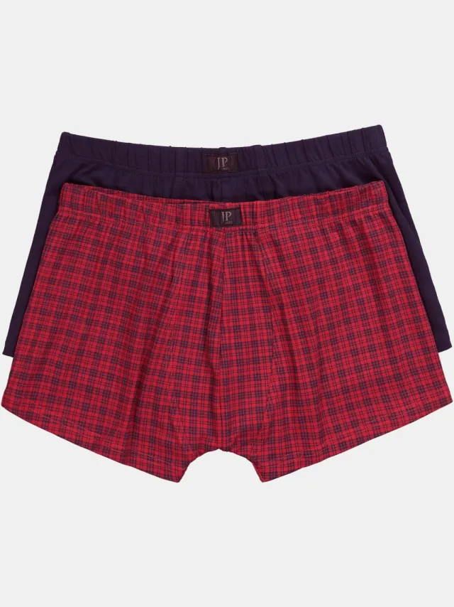 JP1880 Regular Fit onderbroek robijnrood geruit
