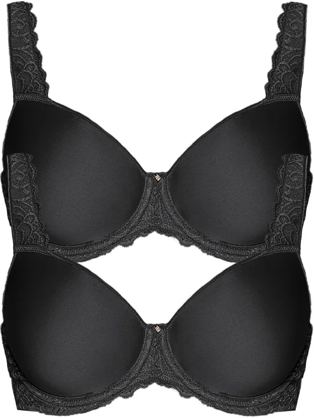 Viania 2-pack Spacer Beugelbeha Marina Zwart Zwart
