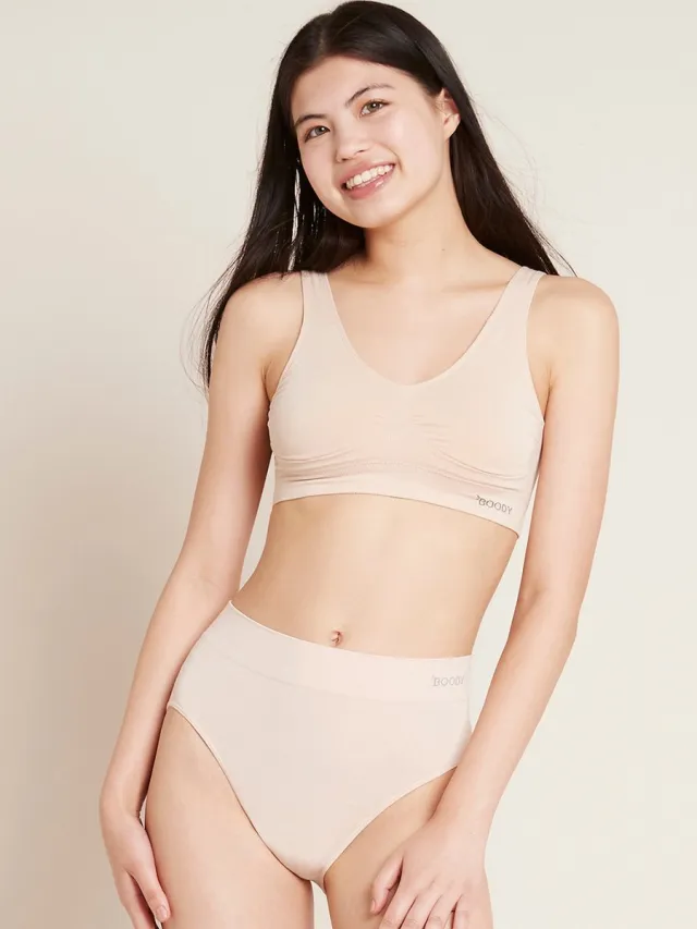 Boody Bamboe vormgevende crop beha met padding - Roze - Verwijderbare pads Poeder roze