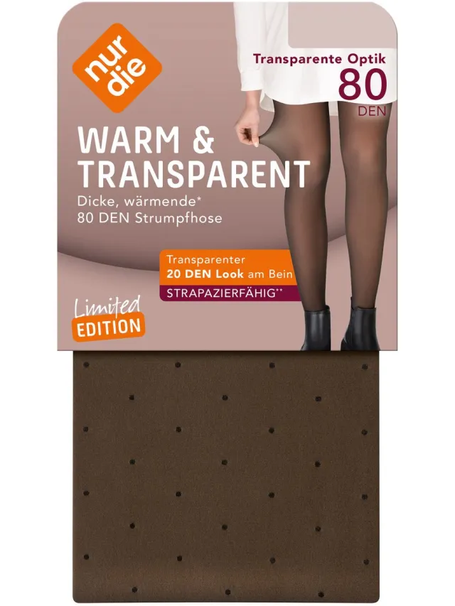 nur die Feinstrumpfhose Warm & Transparent Print Punktedesign