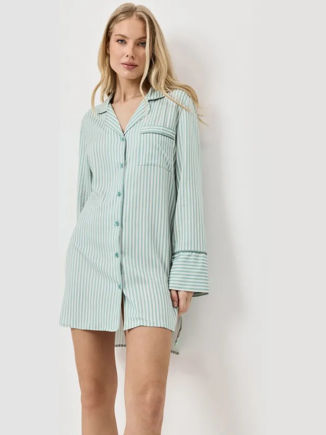 Aruelle Moss Dames Nachthemd Green Beige Groen