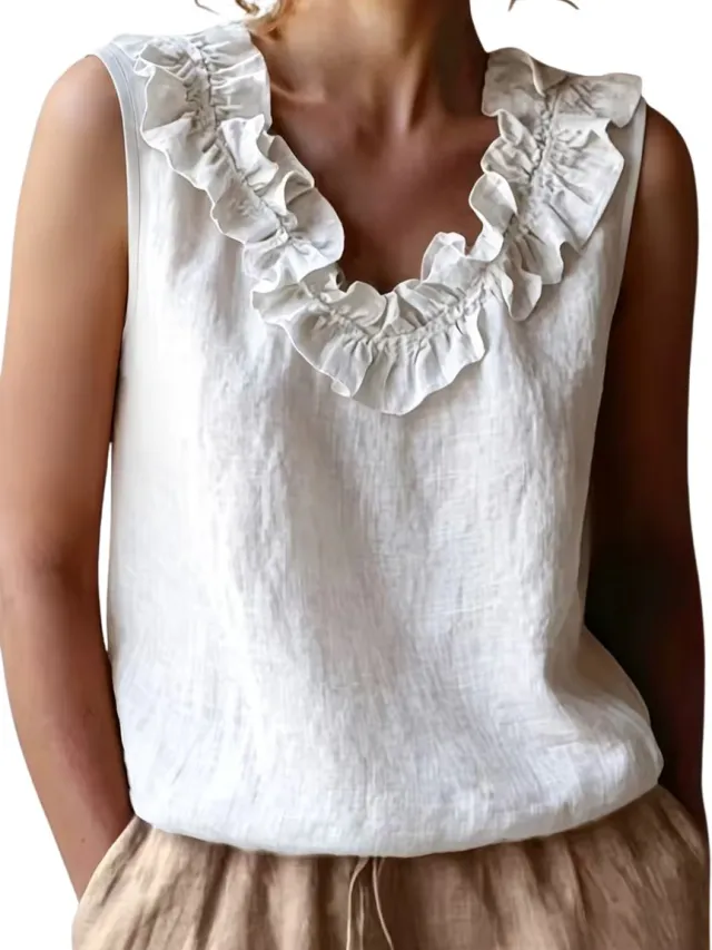 Currero Topje Dames - Top Kleding - Shirt - Blouse - Kort - Volwassen - Wit