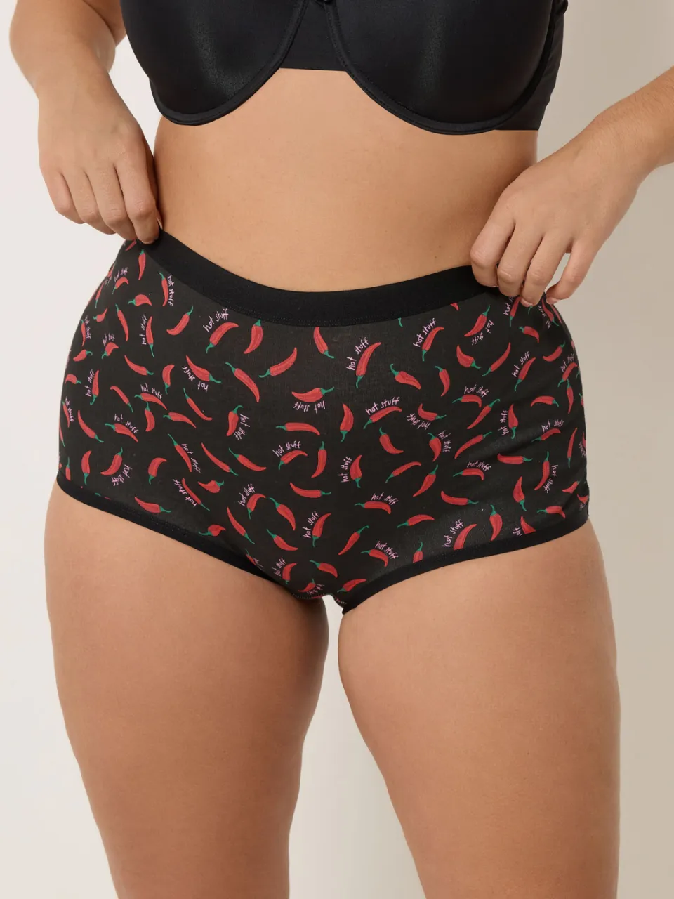 Yours 5Pack Zwarte Shorts Met Chiliprint-64
