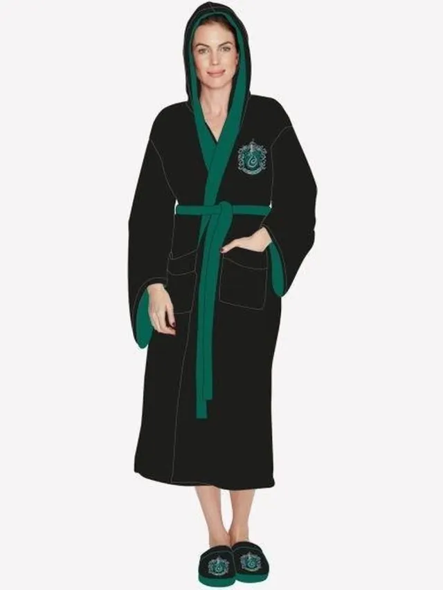 Harry Potter Zachte fleece badjas - Harry Potter: Slytherin / Zwadderich - Dames One size Multi