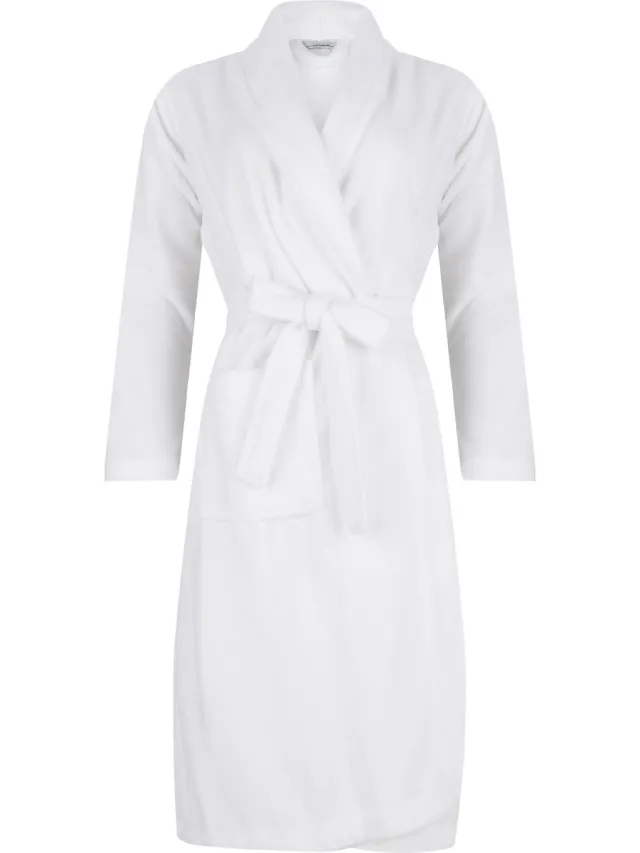 Pastunette / Pasha dames Badjas Fleece/badstof - White Wit