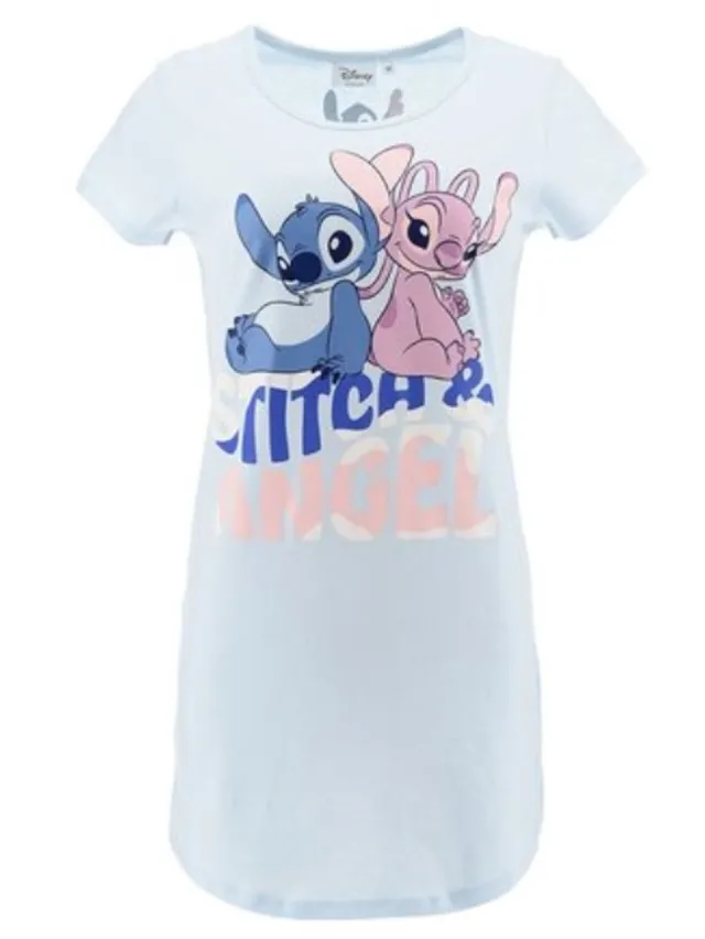 Disney Lilo & Stitch Dames Pyjama Katoen Lightblue Licht Blauw