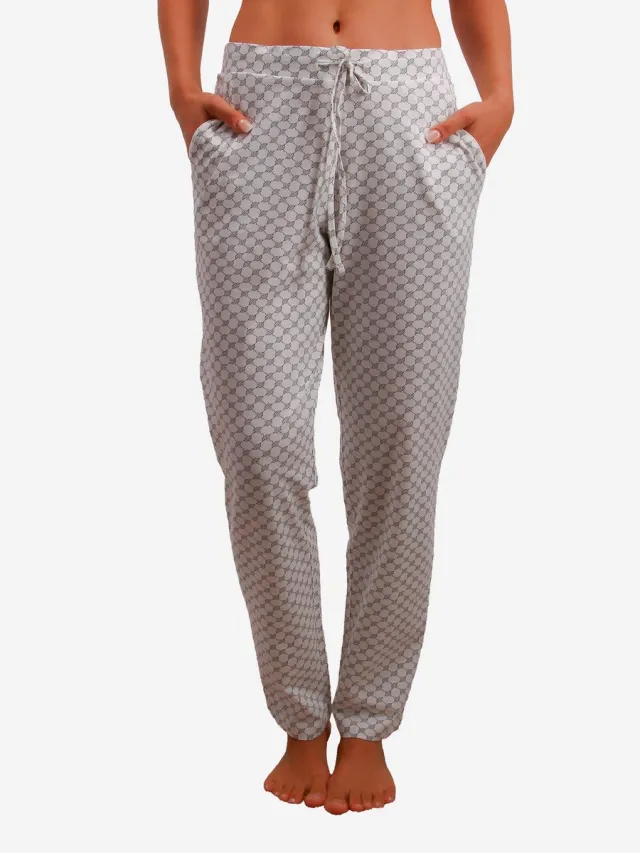 Joop! Pyjamahose Cosy gebroken wit