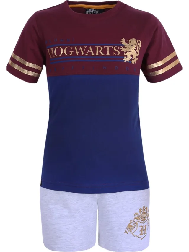 Harry Potter Grijze en kastanjebruine Hogwarts HARRY POTTER-pyjama / 8-9 jaar 134 cm Grijs