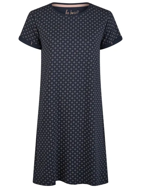 By Louise Essential dames nachthemd korte mouw aop blauw, foto 2