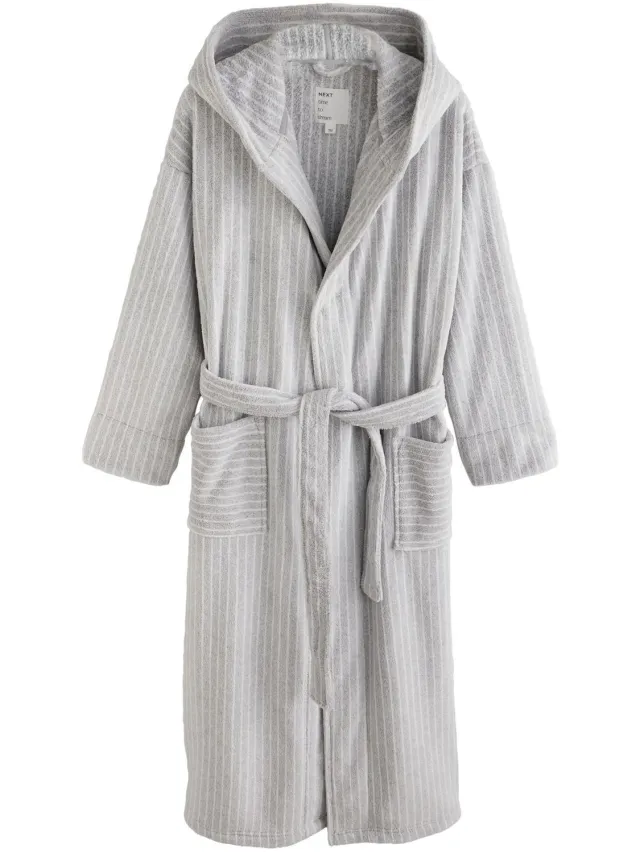 Next Dames - Comfortabele kamerjas - Grijs Grey Stripe