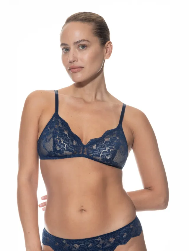 Mey Triangelbeha Serie Cotton Lace Deep Shadow blauw