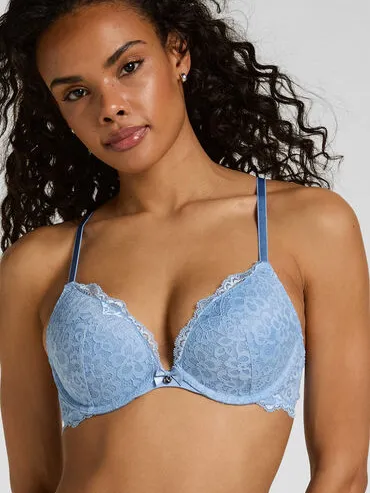 Hunkemöller Voorgevormde push-up beugel bh Marine Blauw