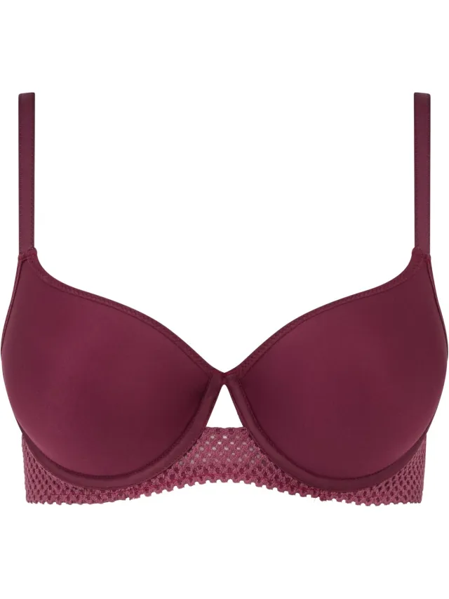Chantelle Beugel BH - Play Covering - memory bra - 75B - Bordeaux Rood