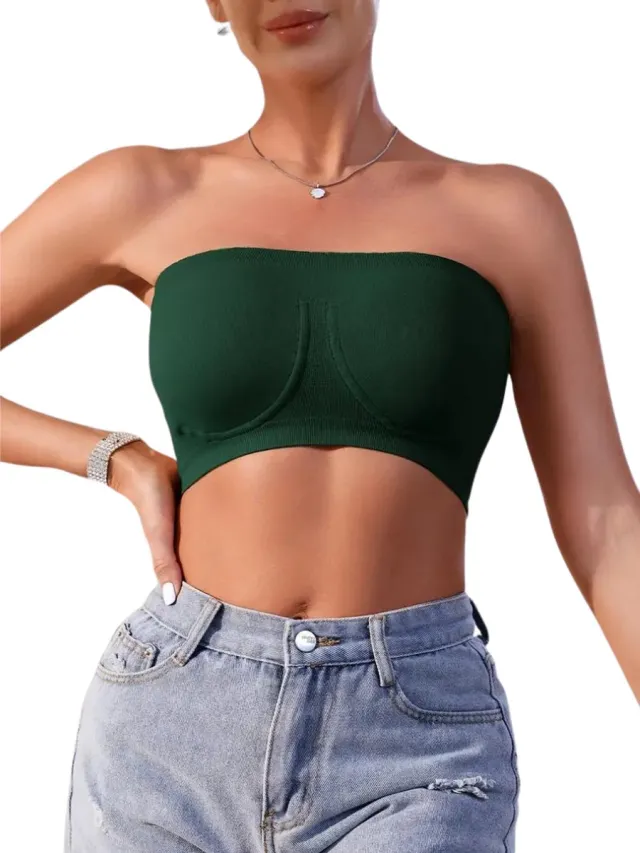 Nivard BH Zonder Beugel - Zonder Bandjes - Push-up Bh's - Comfort Beha - Comfortabel - Sterk - Yoga - Dames - Groen