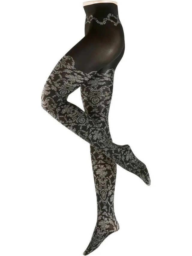 Falke Toile de Jouy Fantasiepanty Dames 40842 - Volwassenen - M - Zwart