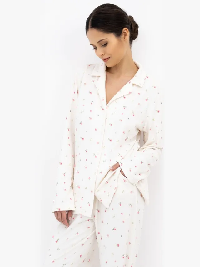 S& Sensis Sensis Fleece Pyjama Valerie Dames 44 / Ecru