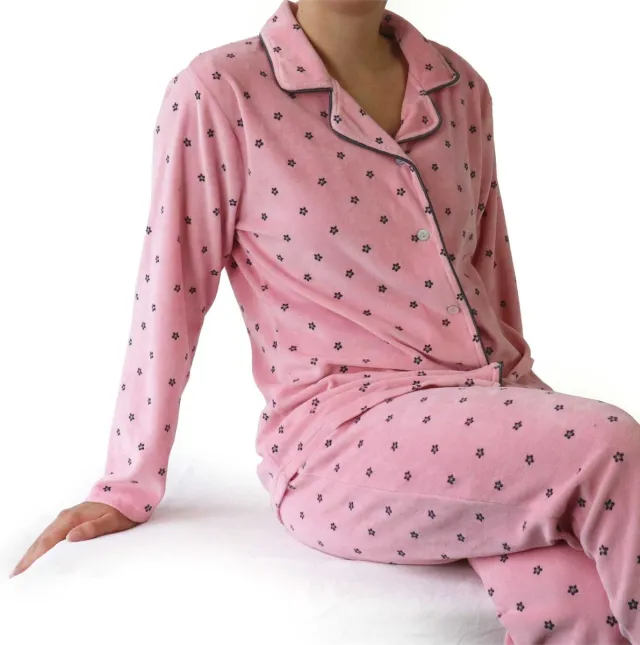 Tenderness Dames Pyjama- Velours - Roze