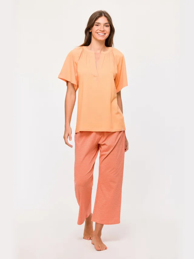 Woody pyjama dames - oranje - 251-10-SIL-Z/519