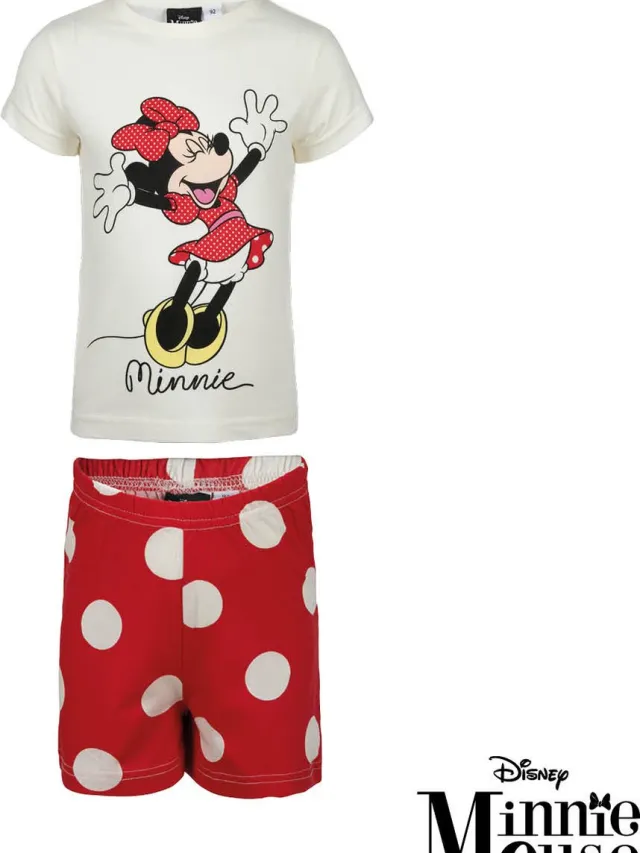 Minnie Mouse shortama - wit met rood - Disney pyjama - 100% katoen multi colour