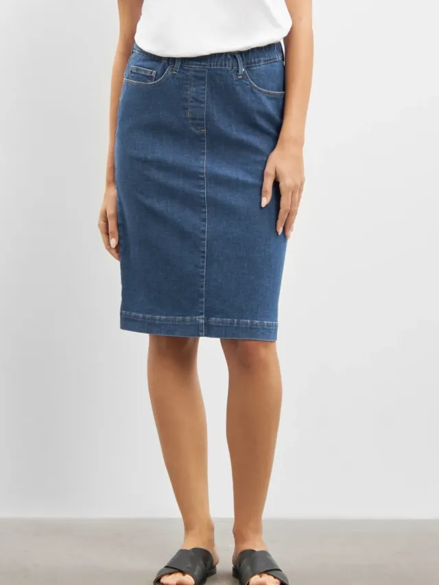 LAURIE dames vegan Spijkerrok Susanna Blue Denim Donkerblauw