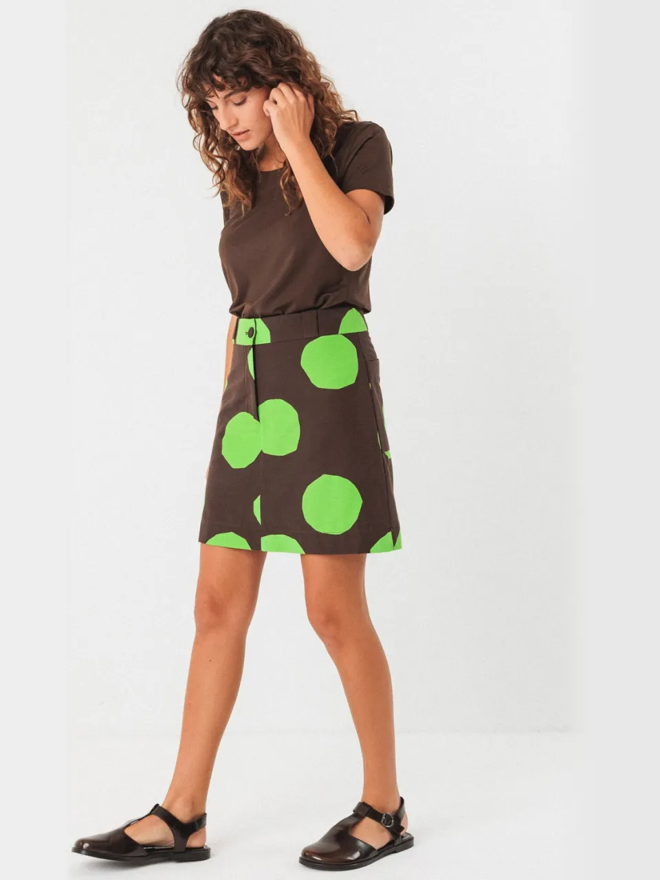 Skfk dames vegan Rok Bake Bruin Groen